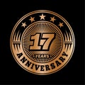 17 years anniversary celebration. 17th anniversary logo design. Seventeen years logo. Royalty Free Stock Photo