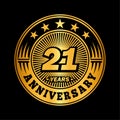 21 years anniversary celebration. 21st anniversary logo design. 21years logo. Royalty Free Stock Photo