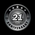 21 years anniversary celebration. 21st anniversary logo design. 21years logo. Royalty Free Stock Photo