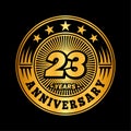 23 years anniversary celebration. 23rd anniversary logo design. 23years logo.
