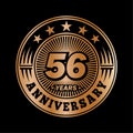 56 years anniversary celebration. 56th anniversary logo design. 56years logo. Royalty Free Stock Photo