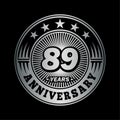89 years anniversary celebration. 89th anniversary logo design. 89years logo. Royalty Free Stock Photo