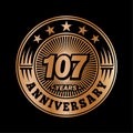 107 years anniversary celebration. 107th anniversary logo design. 107years logo.