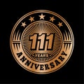 111 years anniversary celebration. 111th anniversary logo design. 111years logo.