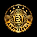 131 years anniversary celebration. 131st anniversary logo design. 131years logo. Royalty Free Stock Photo