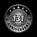 131 years anniversary celebration. 131st anniversary logo design. 131years logo. Royalty Free Stock Photo