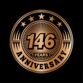 146 years anniversary celebration. 146th anniversary logo design. 146years logo.