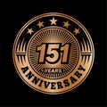 151 years anniversary celebration. 151st anniversary logo design. 151years logo. Royalty Free Stock Photo