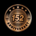 152 years anniversary celebration. 152nd anniversary logo design. 152years logo.