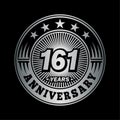 161 years anniversary celebration. 161st anniversary logo design. 161years logo.
