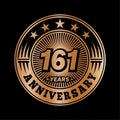 161 years anniversary celebration. 161st anniversary logo design. 161years logo.