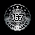 167 years anniversary celebration. 167th anniversary logo design. 167years logo.