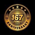 167 years anniversary celebration. 167th anniversary logo design. 167years logo.