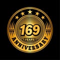 169 years anniversary celebration. 169th anniversary logo design. 169years logo.