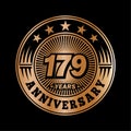 179 years anniversary celebration. 179th anniversary logo design. 179years logo. Royalty Free Stock Photo