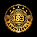 183 years anniversary celebration. 183rd anniversary logo design. 183years logo. Royalty Free Stock Photo