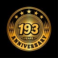 193 years anniversary celebration. 193rd anniversary logo design. 193years logo. Royalty Free Stock Photo