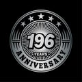 196 years anniversary celebration. 196th anniversary logo design. 196years logo. Royalty Free Stock Photo