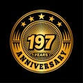 197 years anniversary celebration. 197th anniversary logo design. 197years logo. Royalty Free Stock Photo