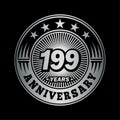199 years anniversary celebration. 199th anniversary logo design. 199years logo.