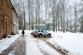 Vecgulbene manor in winter in Gulbene, Latvia