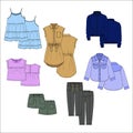 Vecor kids clothes. Color.