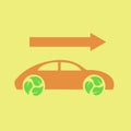 Vecror Eco Car with Arrow Flat Illustration eps10 Royalty Free Stock Photo