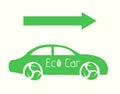 Vecror Eco Car with Arrow Flat Illustration eps10 Royalty Free Stock Photo