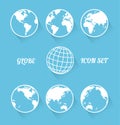 Vecrot globe icon set. Modern flat style Royalty Free Stock Photo