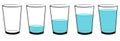 Vecrtor set icons glasses with water - animation frames