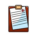 Vectio Cartoon Clipboard School Illustration Icon Isolated