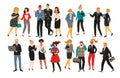 Vectior illustration of office people. Office workers, businessmen, managers.