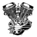 Vecto Motorcye enginer Illustration Black Royalty Free Stock Photo