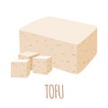 Vectopr tofu icon in flat style isolated on white