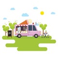 Food truck on park Royalty Free Stock Photo