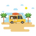 Food truck on beach Royalty Free Stock Photo