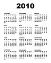 Vector 2010 calendar template Royalty Free Stock Photo