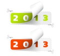 Vector 2012 / 2013 new year stickers Royalty Free Stock Photo
