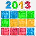 Vector 2013 calendar - week starts with monday