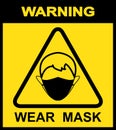 Sign Warning Wear mask symbol