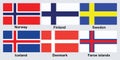 Scandinavian flags . Simple flags of Scandinavia