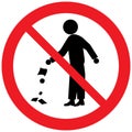 No littering sign isolated