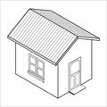 vector 3d house icon (vector) Royalty Free Stock Photo