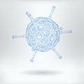 Vector 3D Mesh Nanosphere, Virus or Protozoa, Germ Cell Concept Design Royalty Free Stock Photo