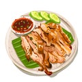 Thai Grilled Pork Neck (Kor Moo Yang) Royalty Free Stock Photo