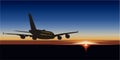 Vector A380 at sunset Royalty Free Stock Photo