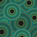 Vector Aboriginal Dotted Circles Pattern Background Illustration