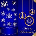 Vector Abstart blue Christmas Invitation Card