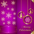 Vector Abstart pink Christmas Invitation Card with