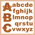 Vector abstract alphabet with comic kids pattern.